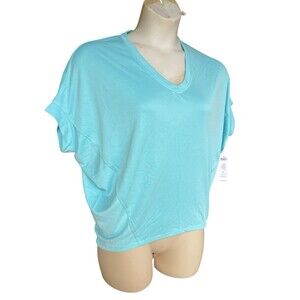 Chicos NWT $65 Dolman Sleeve Wedge Tee Top Size S / 0 Aqua Blue Coastal Travel